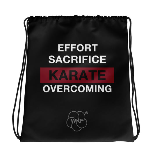 World Karate Federation Adult Unisex Drawstring Bag - Motto Black