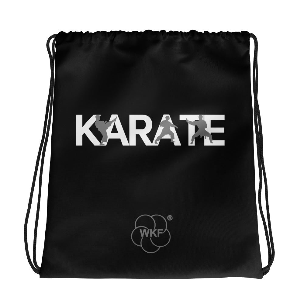 World Karate Federation Adult Unisex Drawstring Bag - Icon Black