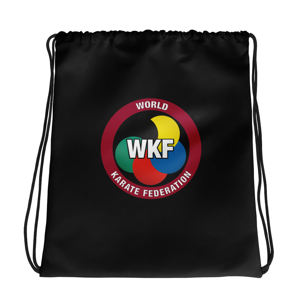 World Karate Federation Adult Unisex Drawstring Bag - WKF Black