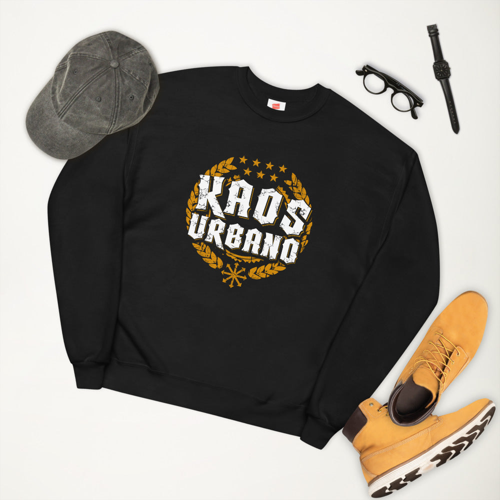 Kaos Urbano Unisex Black recycled fleece sweatshirt