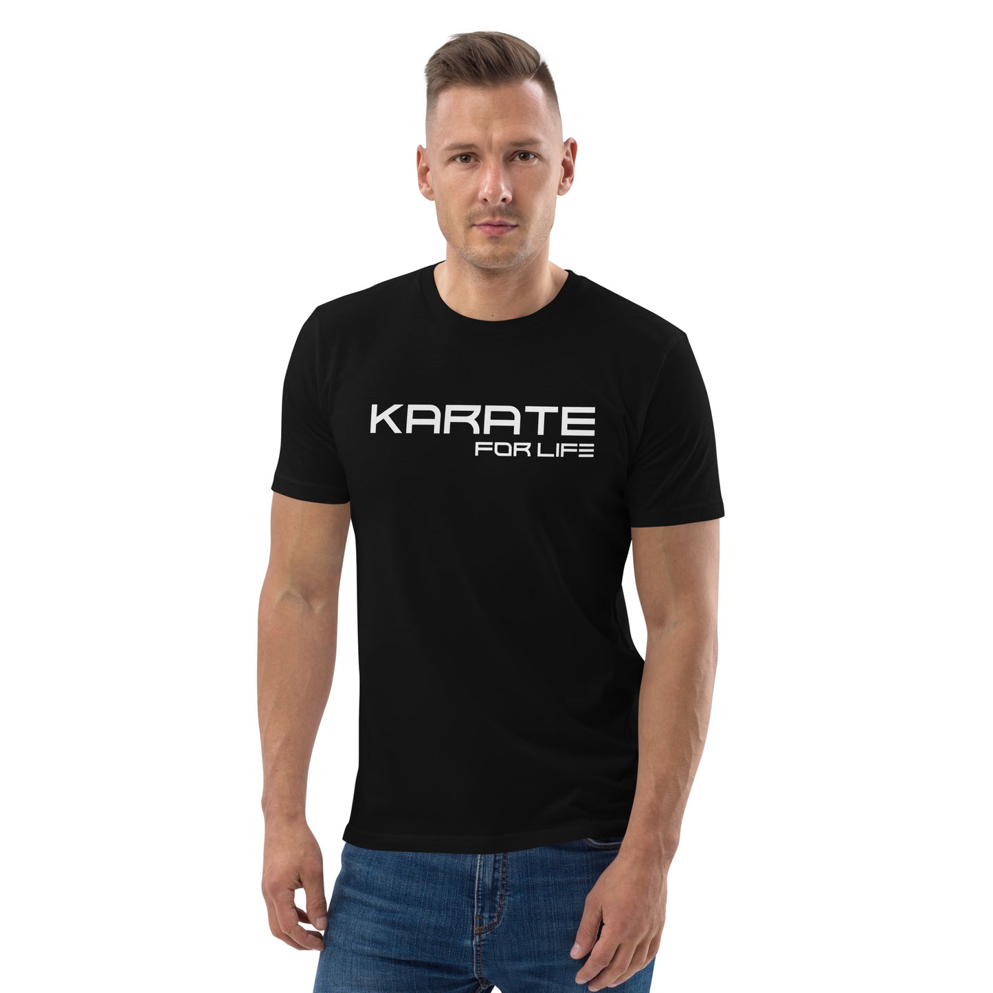 World Karate Federation - Karate For Life - BLACK Adult Unisex organic cotton t-shirt
